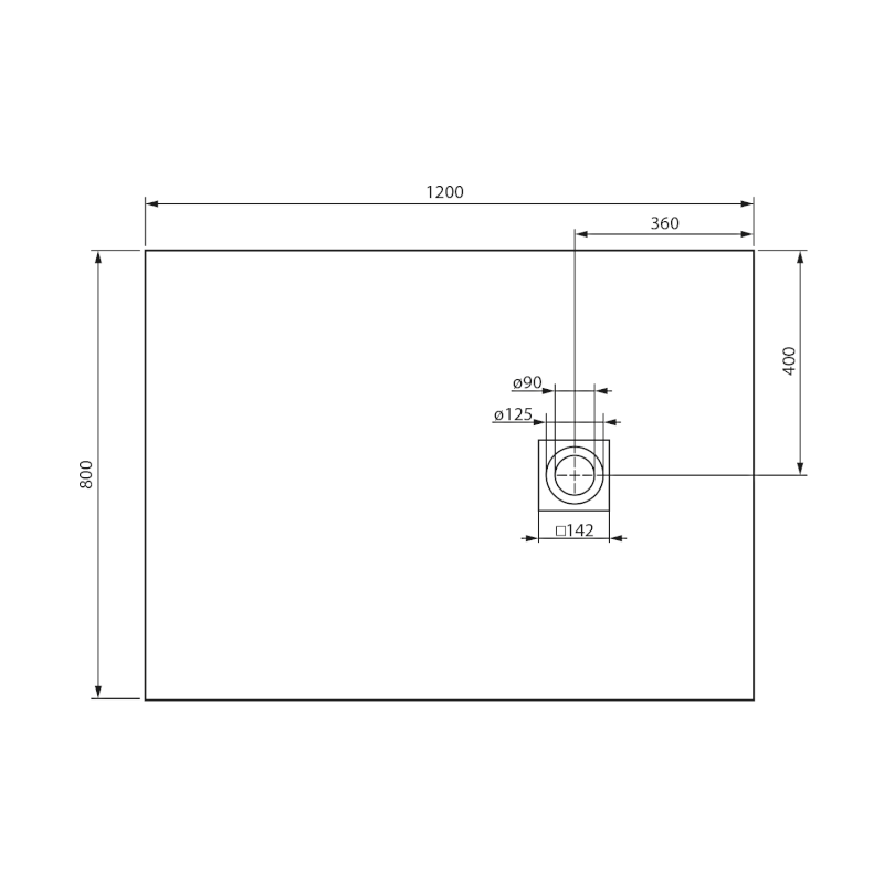 MITIA sprchová vanička z litého mramoru, obdélník 120x80cm, černá PMC12080