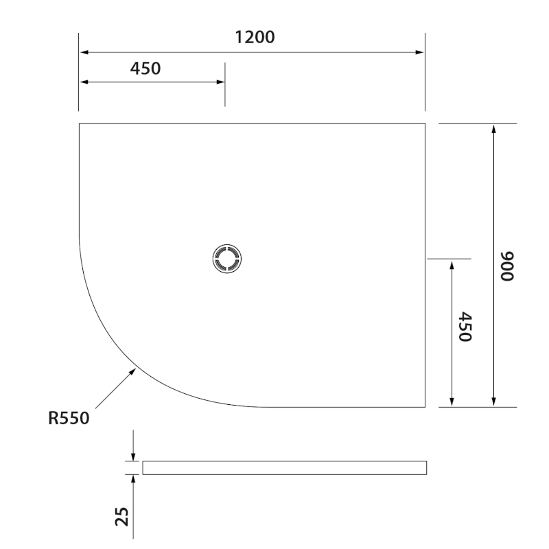 FLEXIA vanička z litého mramoru čtvrtkruh, s možností úpravy rozměru, 120x90cm, R550, pravá 91391