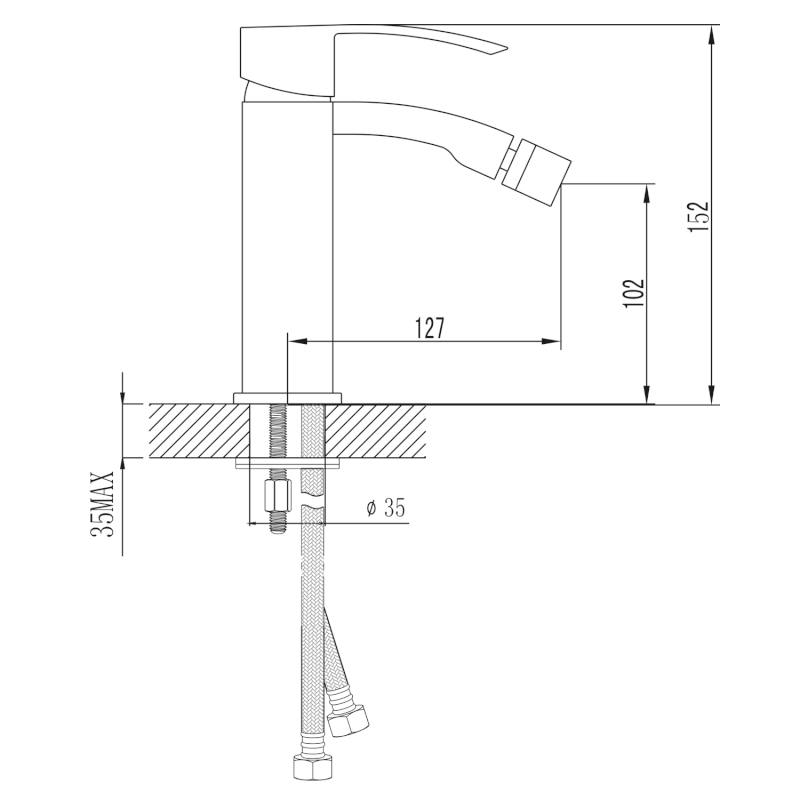 GINKO 35 stojánková bidetová baterie, černá mat 1101-03B