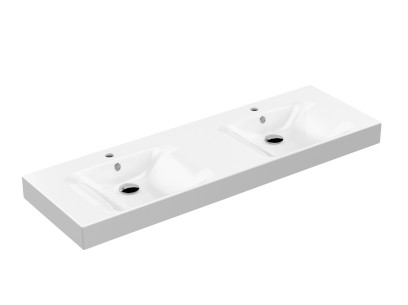 CENTO keramické dvojumyvadlo 140x45cm, bílá 353601