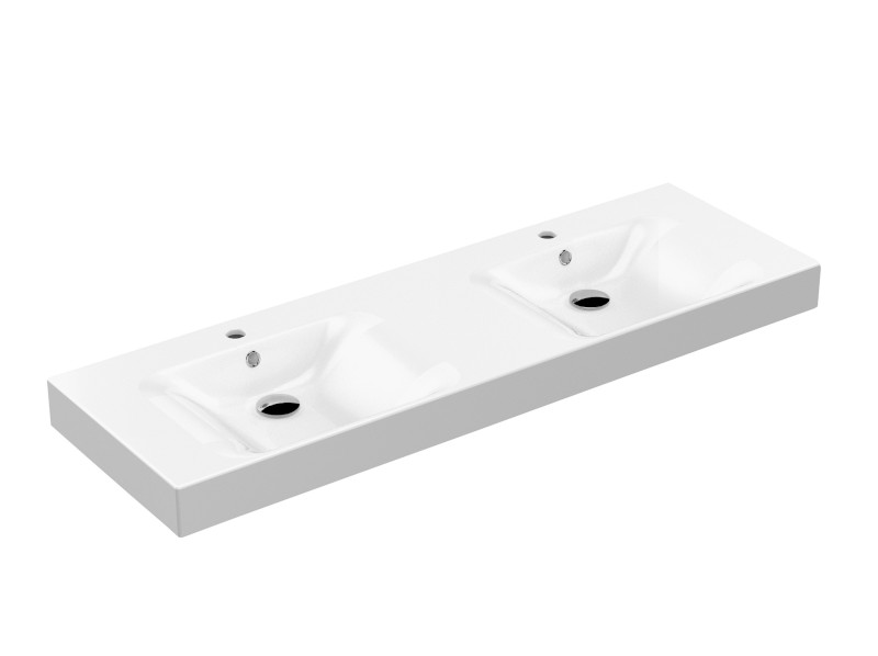 CENTO keramické dvojumyvadlo 140x45cm, bílá 353601