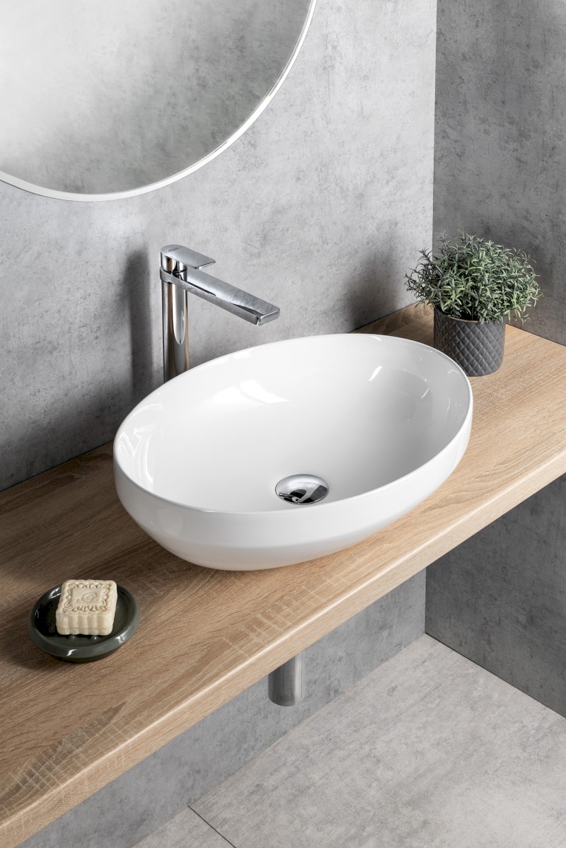 Keramické umyvadlo na desku 50,5x37 cm, bílá 50361