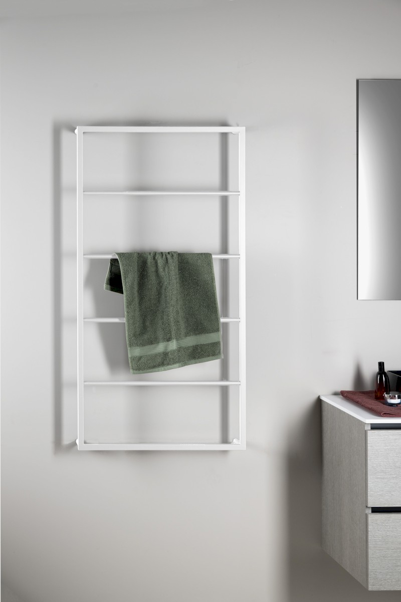 SKA nástěnný sušák ručníků 600x1150x100mm, bílá mat SKA512