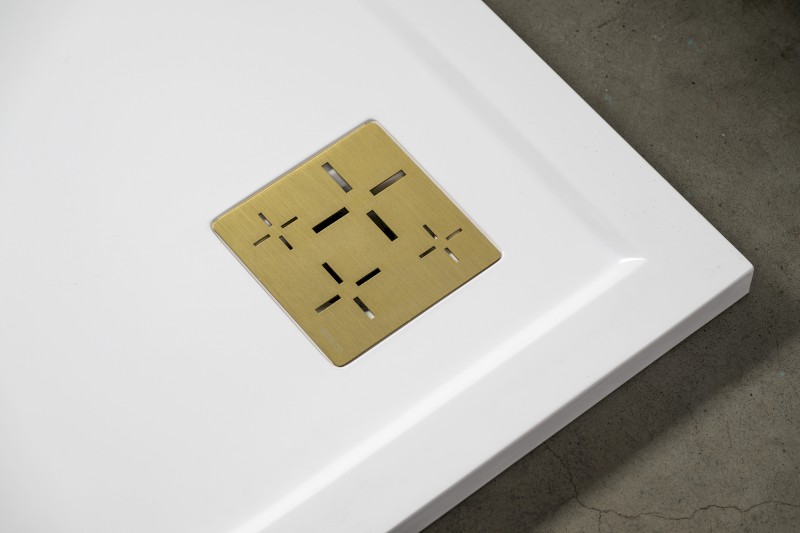 Vaničkový sifon, průměr otvoru 90 mm, DN40, krytka zlato KSM107G-SN90