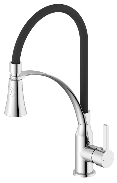 HEBE stojánková dřezová baterie se sprškou, chrom HT430