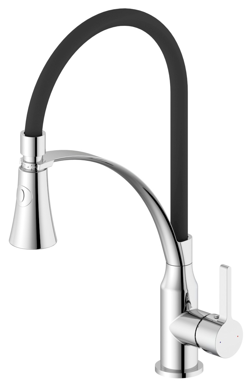 HEBE stojánková dřezová baterie se sprškou, chrom HT430