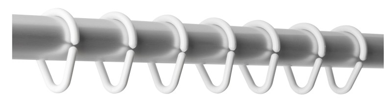 Kroužky na sprchový závěs 12 ks, plast, bílá 1493011