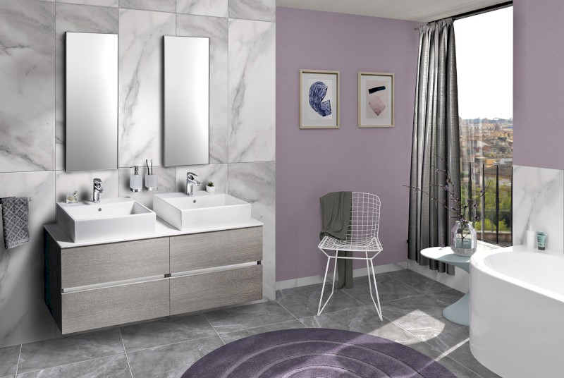 ODETTA umyvadlová skříňka 67x50x43,5cm, dub stříbrný DT070-1111