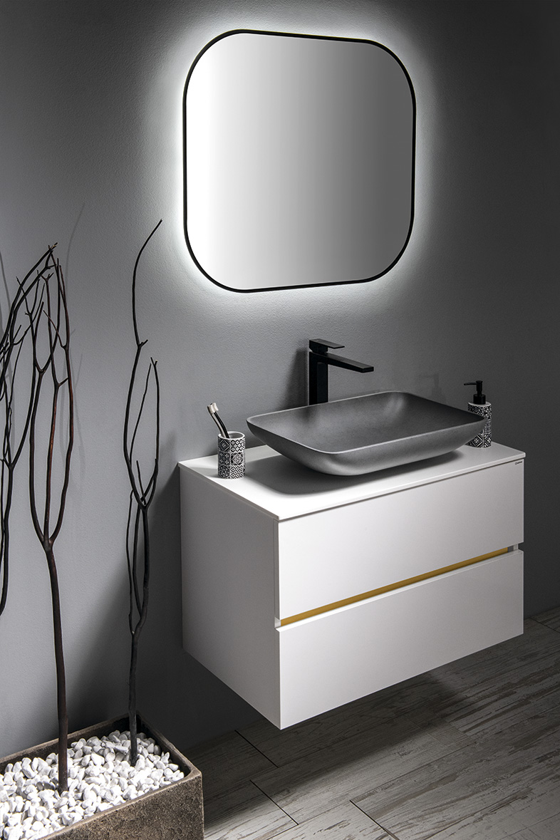 DIMY stojánková umyvadlová baterie vysoká, černá mat DM006BL