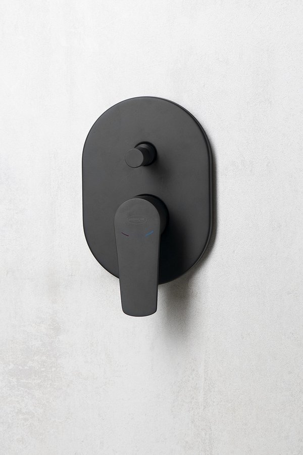 LOTTA podomítková sprchová baterie, 2 výstupy, černá mat LT742B