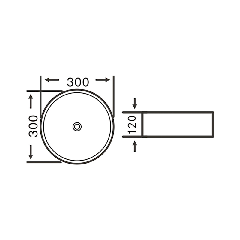 NIMIS keramické umývátko na desku Ø 30cm, bílá AR489