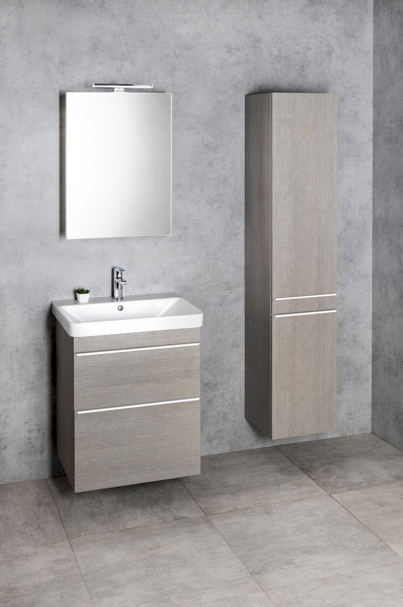 SITIA umyvadlová skříňka 46,4x70x44,2cm, 2xzásuvka, dub stříbrný SI050-1111