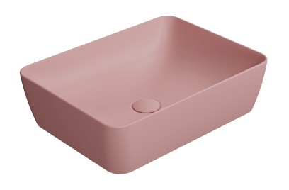SAND/NUBES keramické umyvadlo na desku 50x38cm, blush mat 903724