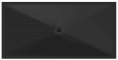 Keramická sprchová vanička, obdélník 160x80x2cm, černá mat 46160826