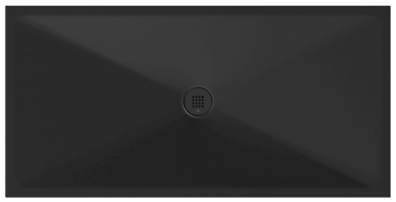 Keramická sprchová vanička, obdélník 160x80x2cm, černá mat 46160826