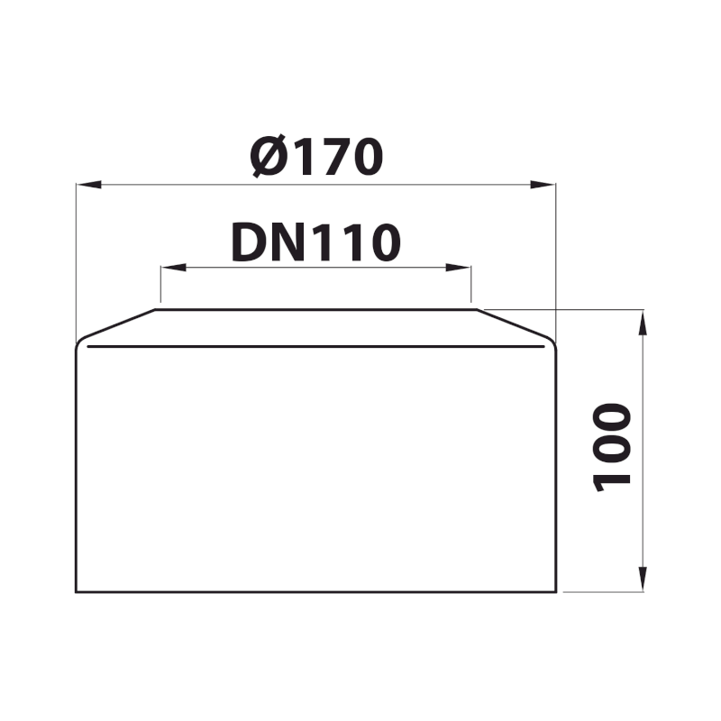 Rozeta dělená pro WC dopojení 110mm, v.100mm 159.392.0