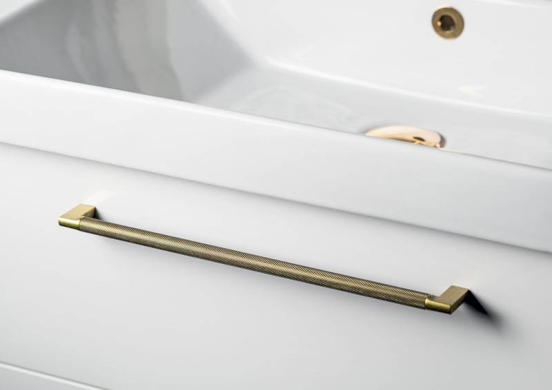 Kovová úchytka vroubkovaná, 334/320mm, starozlatá 12464