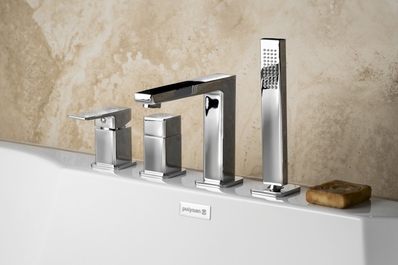 TURSI čtyřprvková baterie na okraj vany, chrom TI052