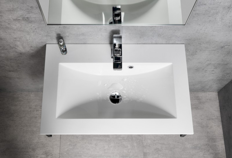 YUKON umyvadlo, litý mramor, 70x45cm, bílá YU070