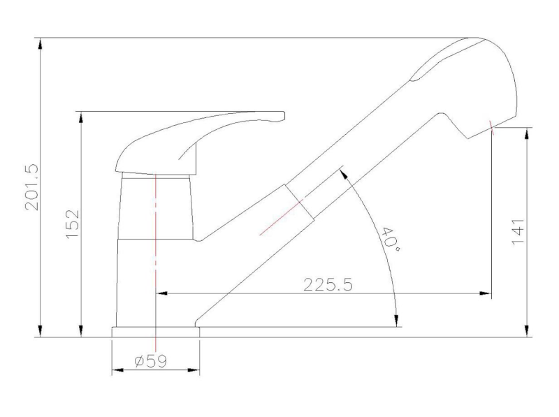 KASIOPEA stojánková dřezová baterie s výsuvnou sprškou, chrom 1107-70