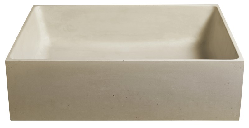 FORMIGO betonové umyvadlo na desku, 47,5x36,5cm, žlutá mat FG122