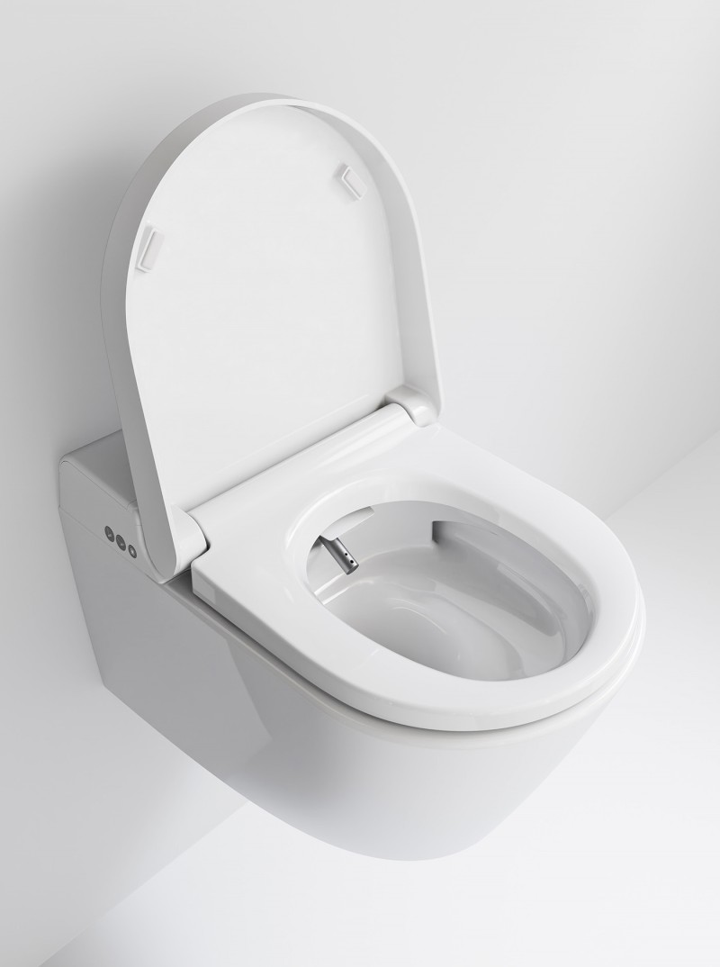 WCLEAN závěsné WC Swirlflush s integrovaným elektronickým bidetem, cenere dual-mat 7418K17