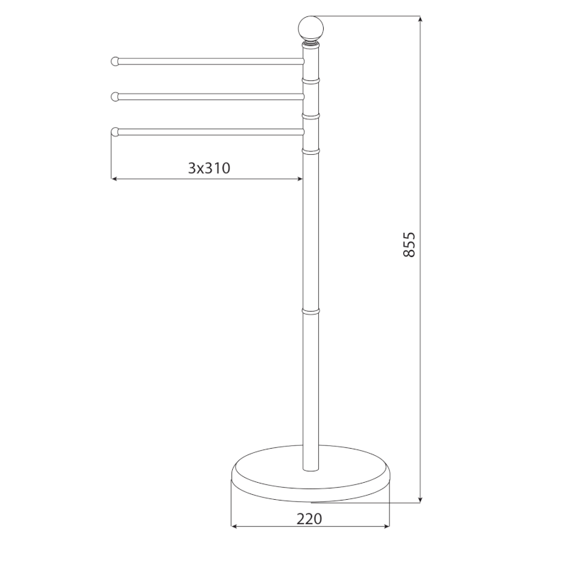 SAMBA stojan na ručníky, nerez lesk SB161