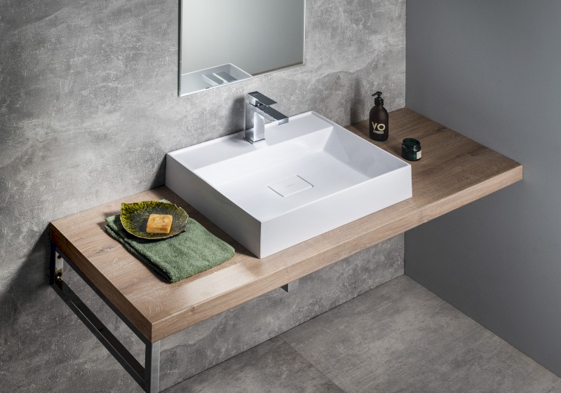 GODIVA umyvadlo, litý mramor, 58x44cm, bílá GU058