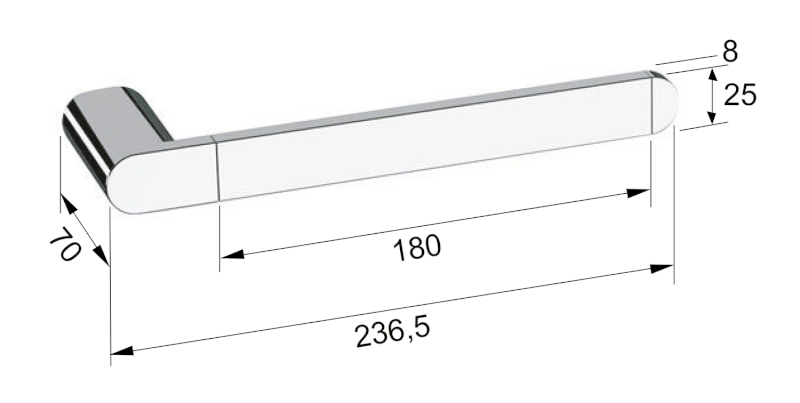 FLORI držák ručníků otevřený, chrom RF006