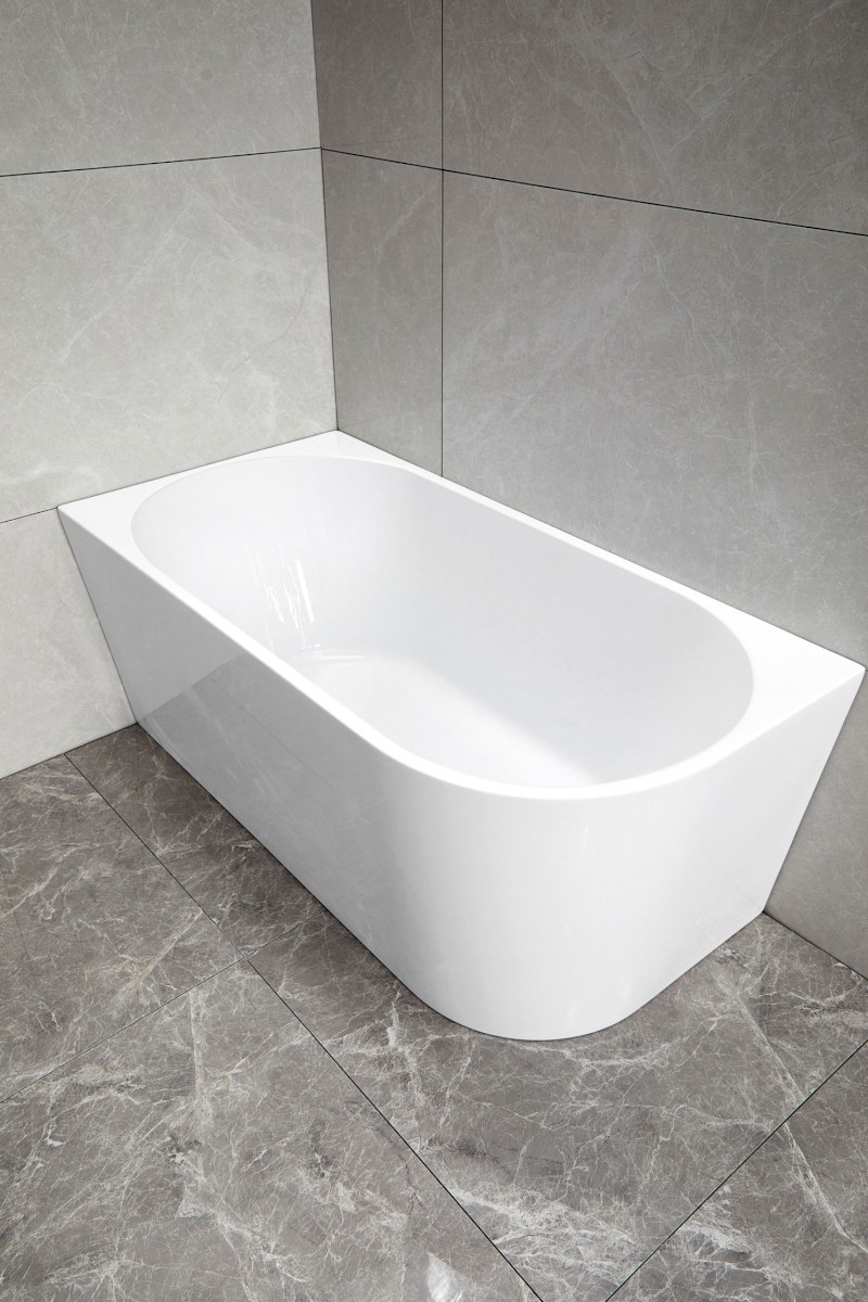 TIBERA L rohová stojící vana, 150x75cm, bílá E1047
