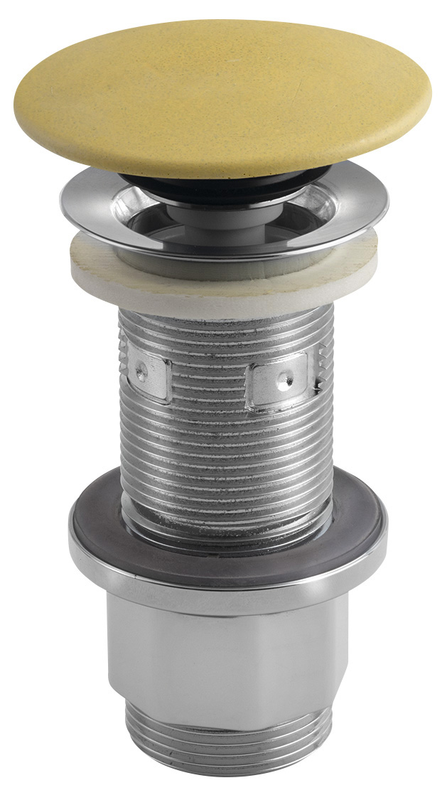Umyvadlová výpust 5/4“, click-clack, betonová zátka, 10-80mm, žlutá mat FG922