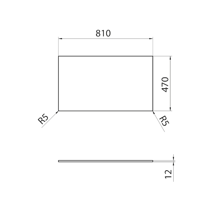 Deska Rockstone 81x1,2x47cm, bílá mat CRR081-0101