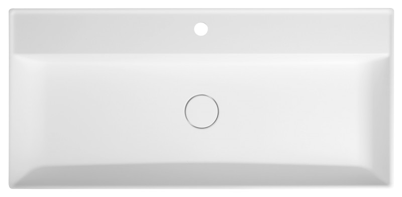 TWIG umyvadlo, litý mramor, 100x47cm, kryt výpusti, bílá TW100