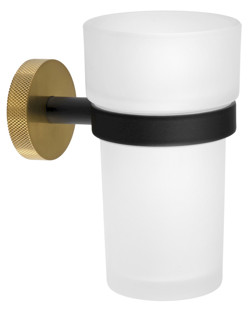 LARISSA sklenka, mléčné sklo, černá/zlato mat WS004BG