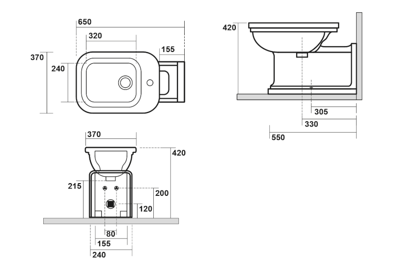 WALDORF bidet 37x65cm, bílá 4120K1
