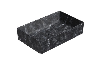 ALTACERAMICA keramické umyvadlo na desku, 60x37cm, mramor/černá mat AC30836