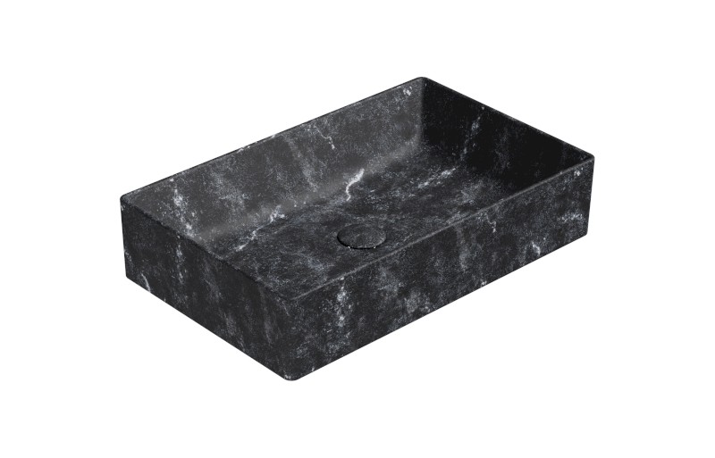 ALTACERAMICA keramické umyvadlo na desku, 60x37cm, mramor/černá mat AC30836