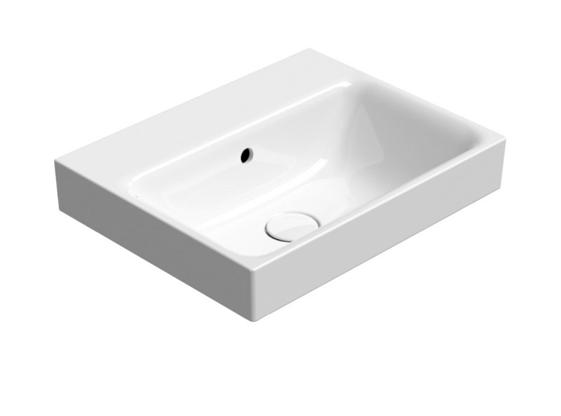 NUBES keramické umyvadlo 50x40cm, bez otvoru, bílá ExtraGlaze 9682011
