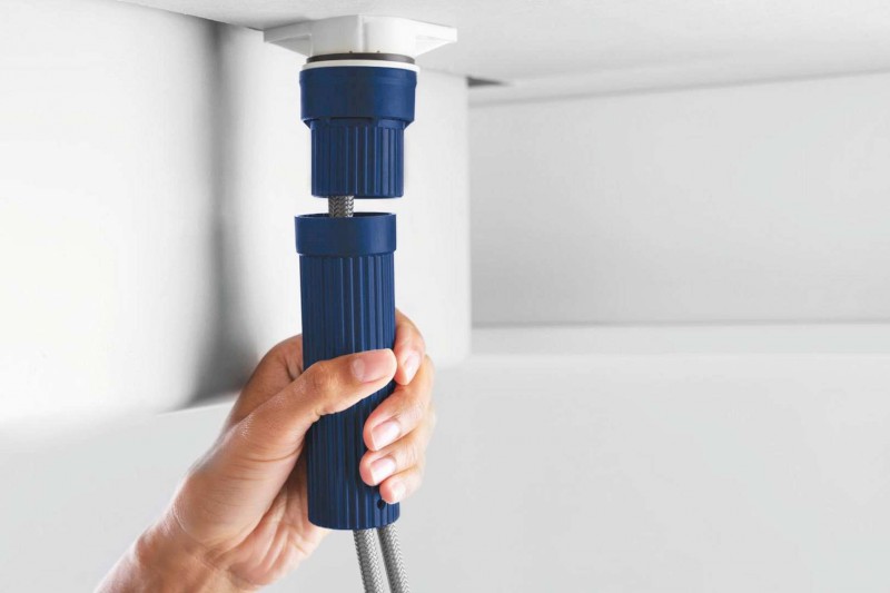 QuickFix Start Dřezová baterie s výsuvnou sprškou, supersteel GROHE 30531DC1