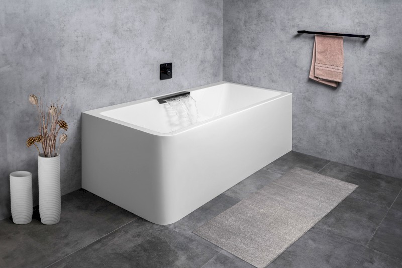 CASCATA R MONOLITH obdélníková vana 180x80x60cm, kaskáda černá 73836MR.102