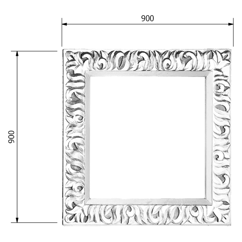 ZEEGRAS zrcadlo ve vyřezávaném rámu 90x90cm, zlatá IN416
