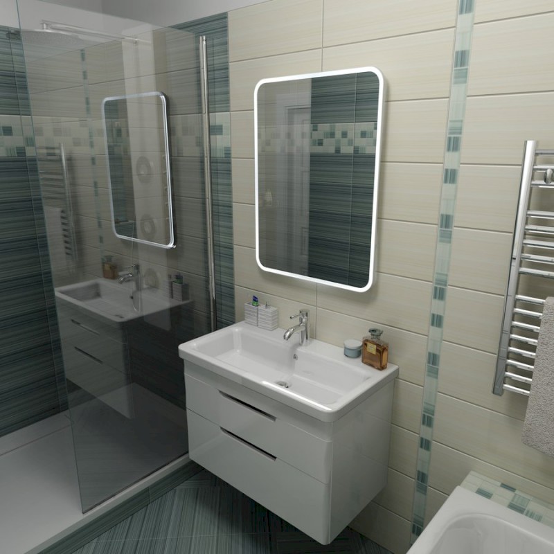 FLOAT zrcadlo s LED podsvícením 50x70cm, bílá 22571