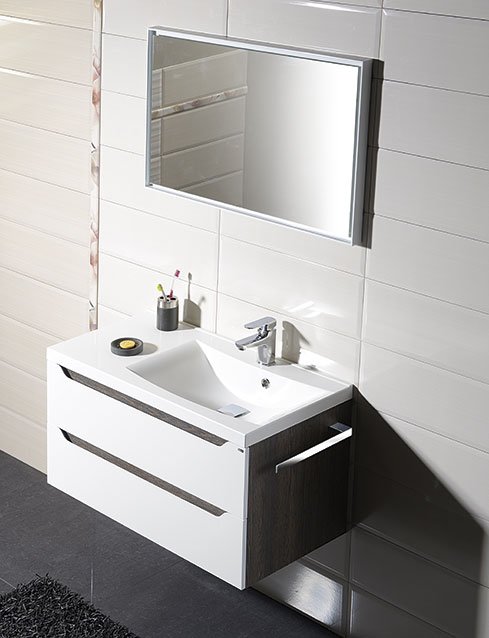 WAVE umyvadlová skříňka 89,7x45x47,8cm, pravá, bílá WA093-3030