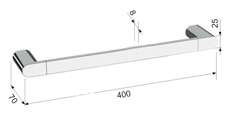 FLORI držák ručníků 400mm, černá mat RF010/15