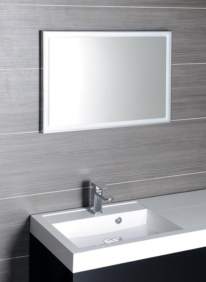 LUMINAR zrcadlo s LED osvětlením v rámu 70x50cm, chrom NL556