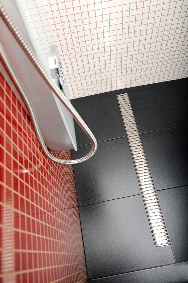 MANUS ONDA nerezový podlahový žlab s roštem, L-850, DN50 GMO14