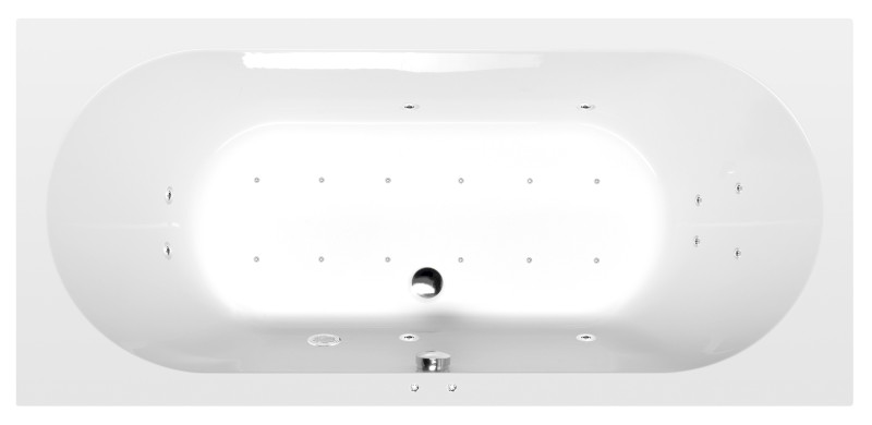 LEVANA hydromasážní vana, 170x80x39cm, Active Hydro-Air, chrom 71745.2010