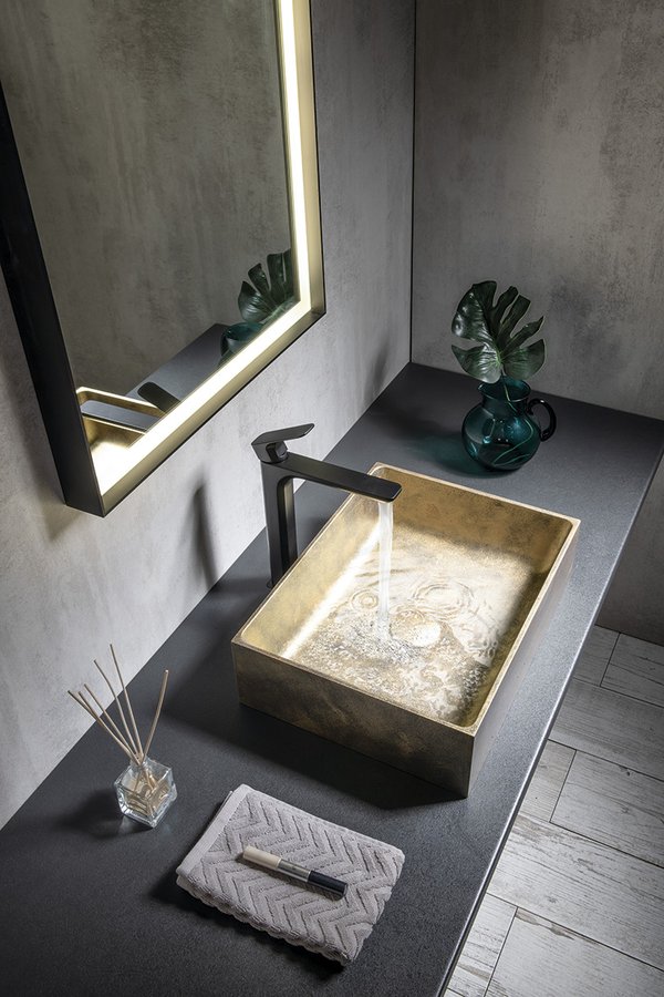 FORMIGO betonové umyvadlo na desku, 47,5x36,5cm, zlato mat FG118