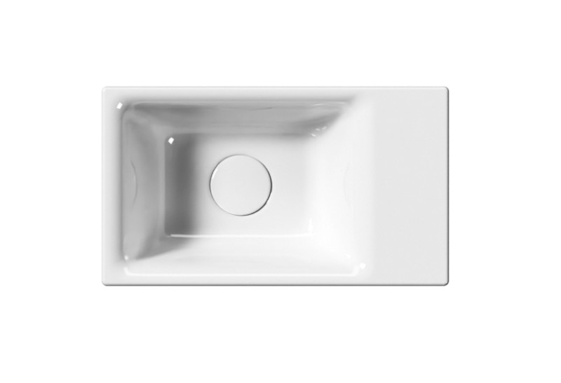 NUBES keramické umývátko 40x23cm, bez otvoru, pravé/levé, bílá ExtraGlaze 9636011