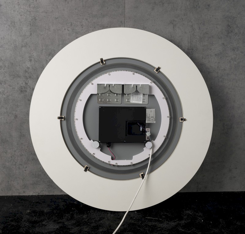 LUMIRO STRIP kulaté zrcadlo s LED osvětlením v rámu ø 75cm, bílá mat LR750-3131S